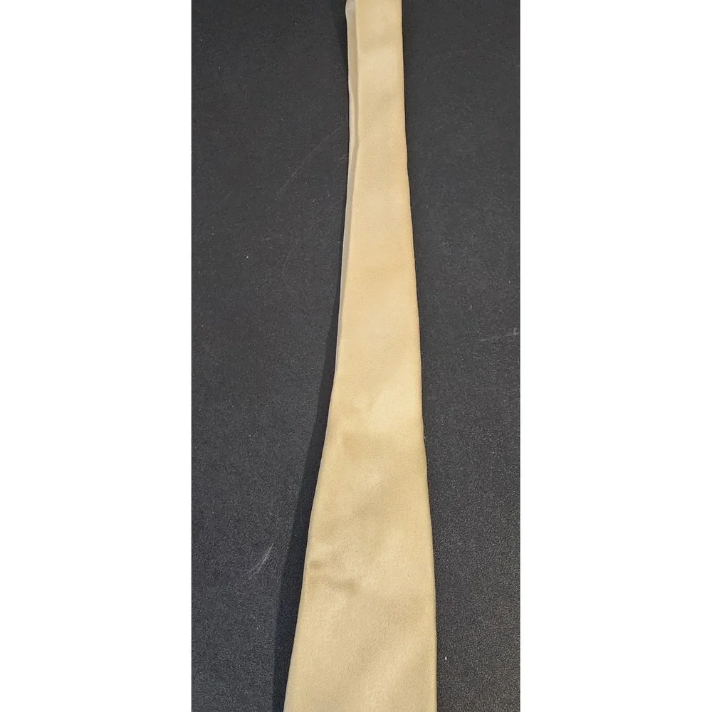 Stafford‎ Men's Silk Tie Solid Yellow Gold Textured XL 59
